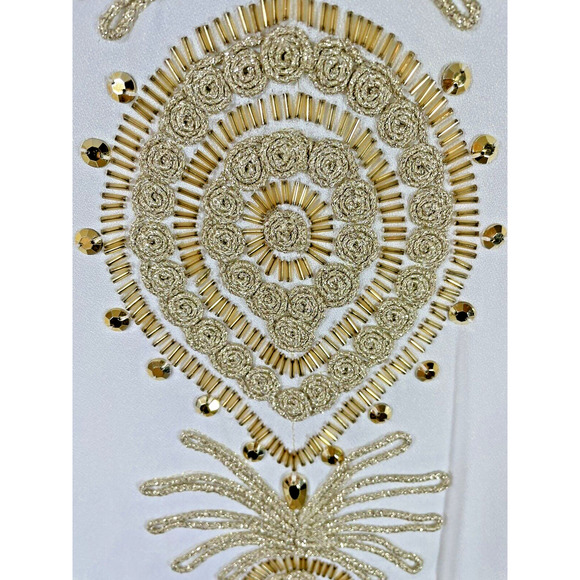 NWT Lilly Pulitzer Chai Resort White Caftan Kaftan Gold Accents Sz S/M - Picture 5 of 9